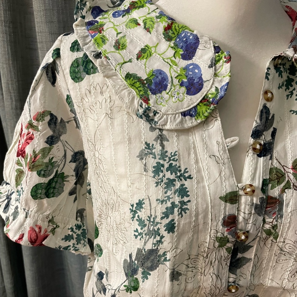 Pilcro by Anthropologie The Kiera Collard Button Front Blouse Size Small NWT - Picture 5 of 11